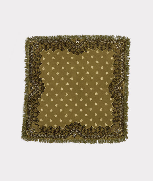 Cashmere Paisley Bandana :: Green
