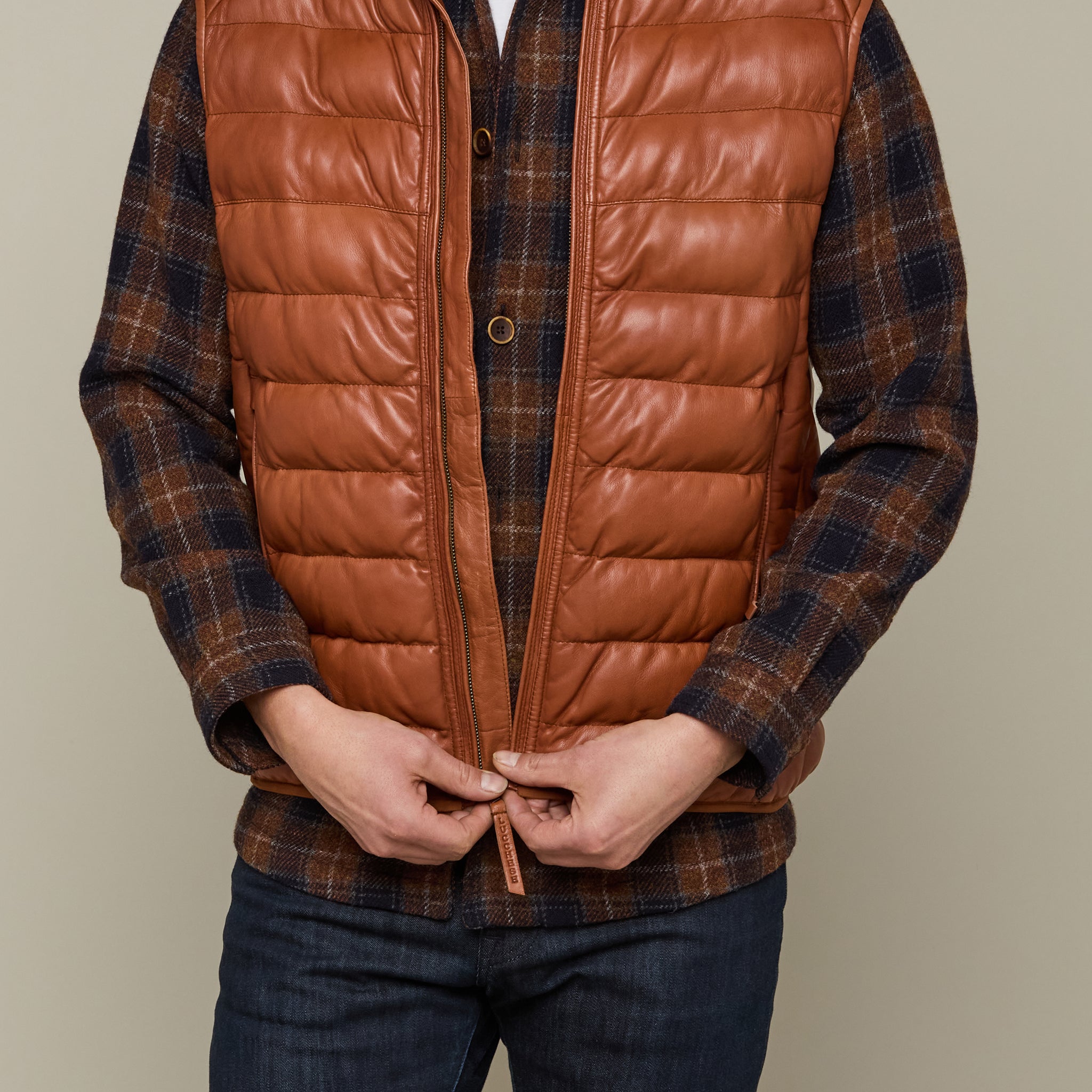 Men's Leather Puffer Vest - Lucchese
