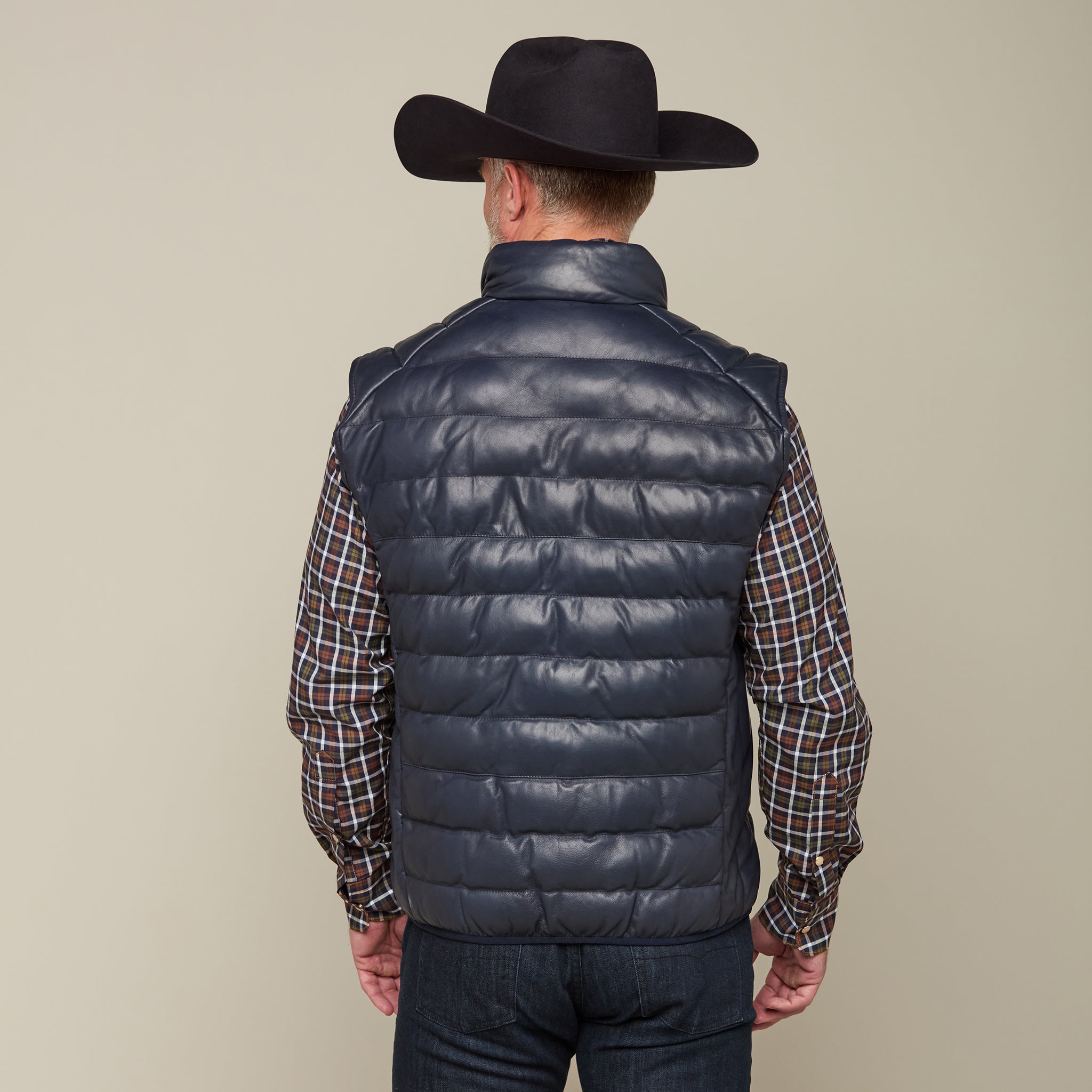 Lucchese | Men's Leather Puffer Vest :: Black L