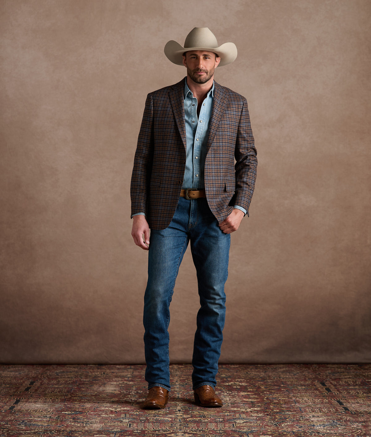 Lucchese Sport Coat :: Blue/Grey 2
