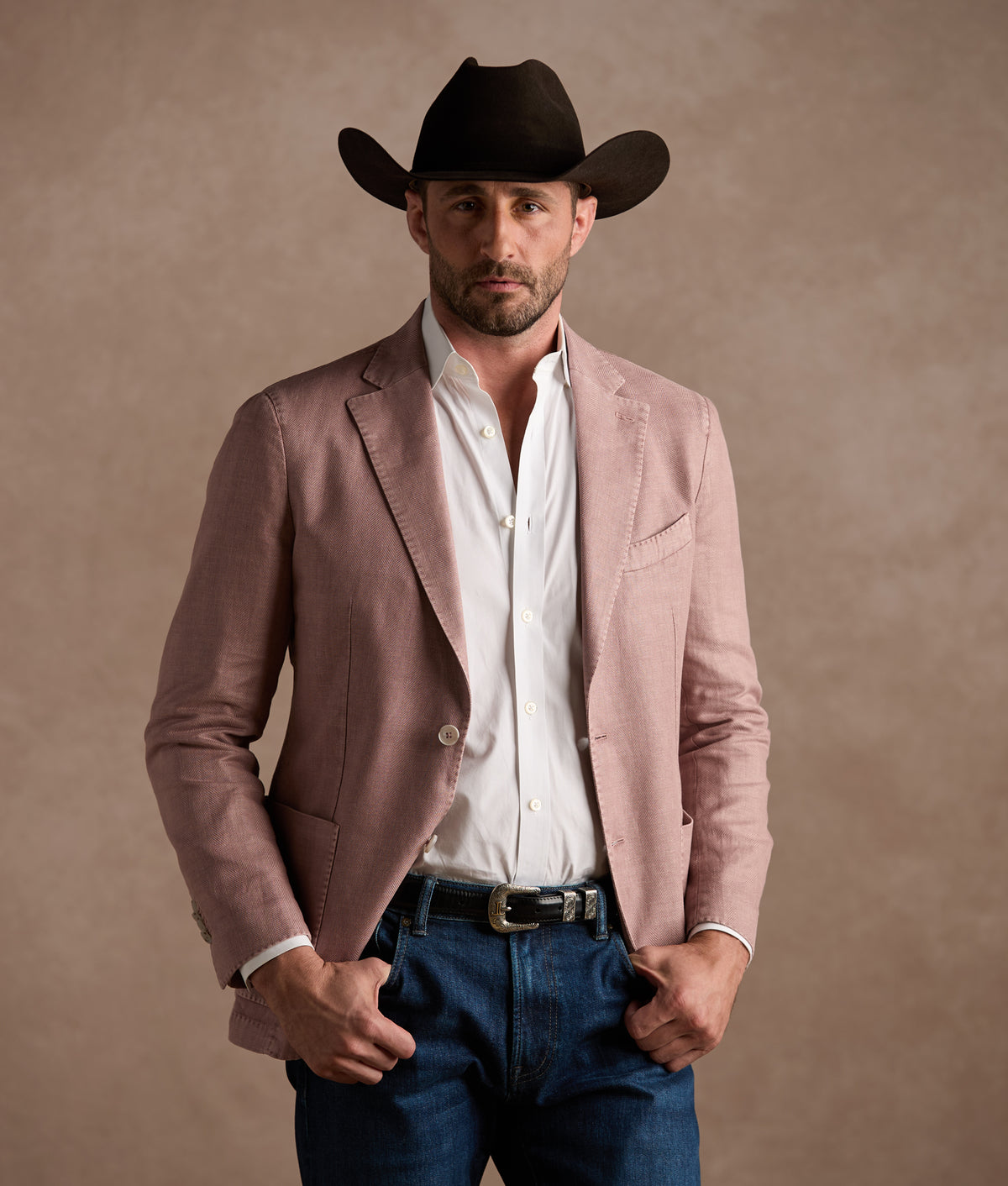 Herringbone Sport Coat - Modern Fit :: Rose 2