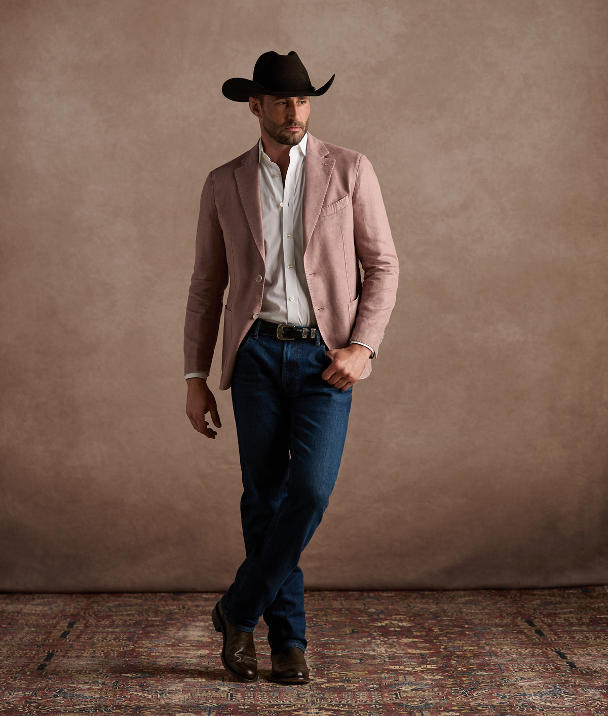 Herringbone Sport Coat - Modern Fit :: Rose 3