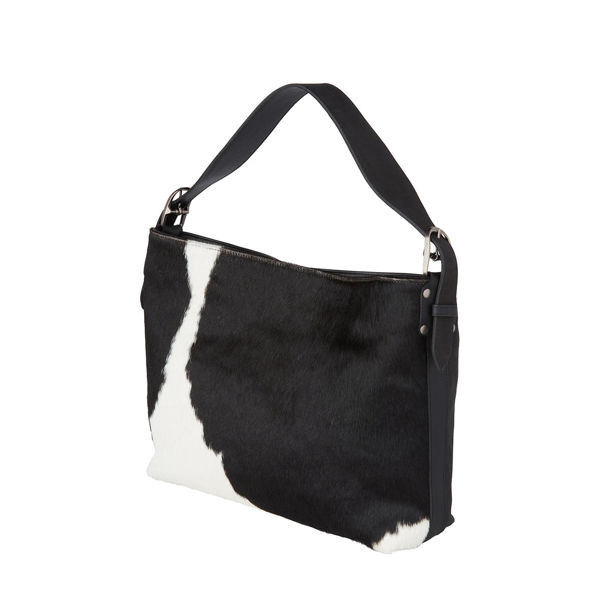 
    Cowprint Hobo Bag :: Black/White