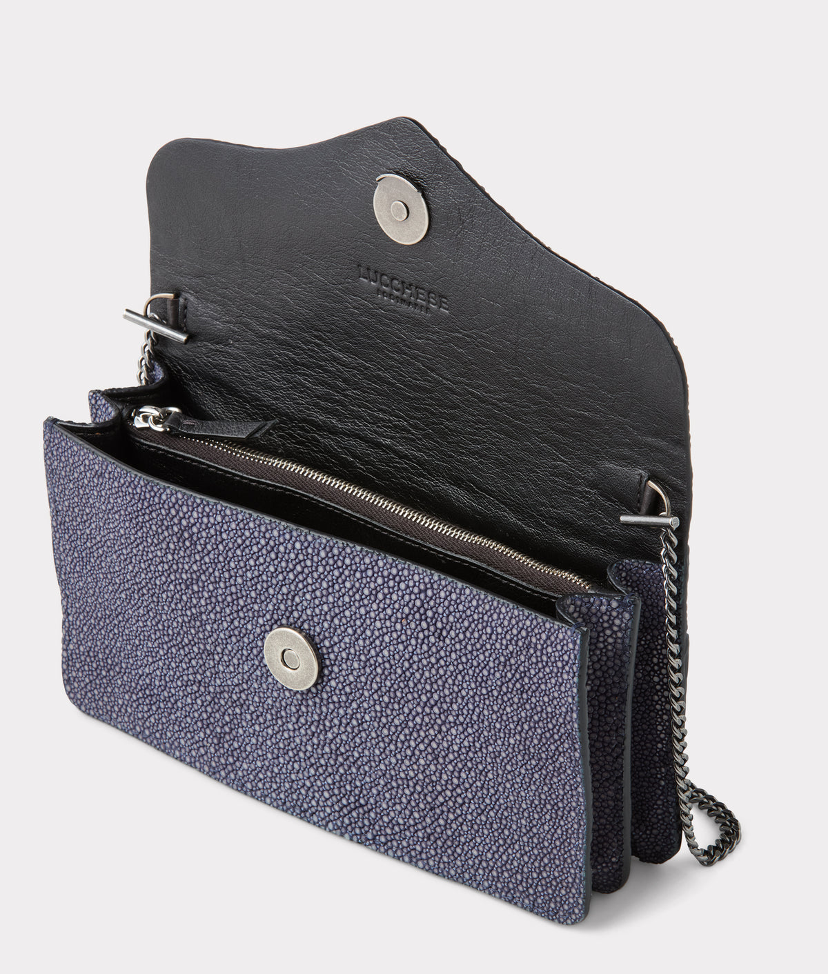 Donna Exotic Long Wallet On A Chain :: Navy 6