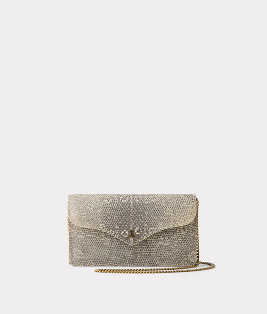 Katherine Exotic Long Wallet On A Chain :: Grey