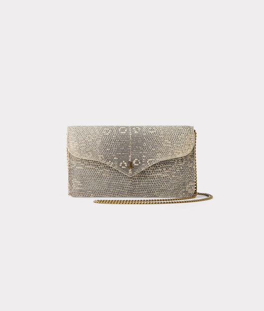 Katherine Exotic Long Wallet On A Chain :: Grey