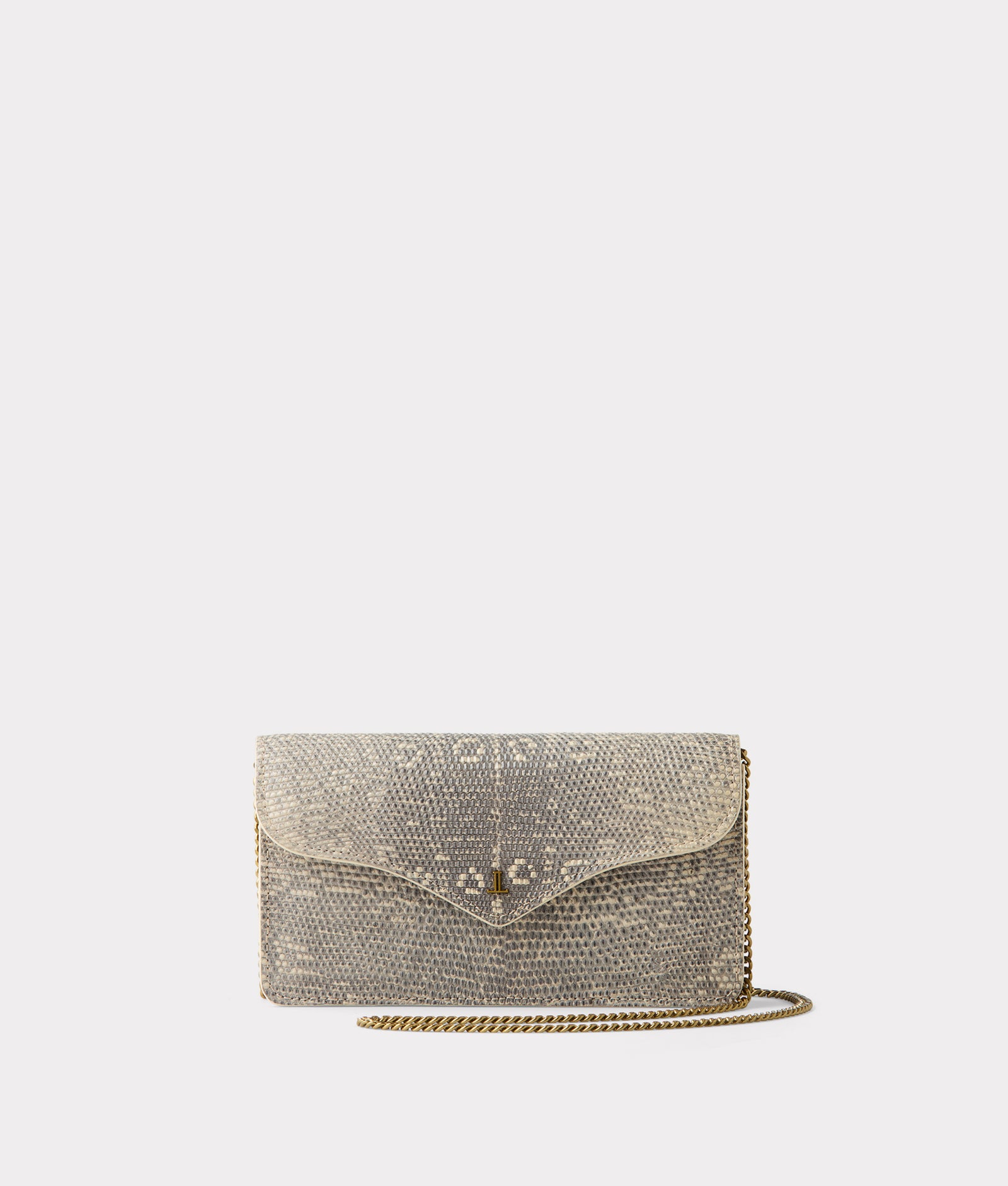 Katherine Exotic Long Wallet On A Chain :: Grey