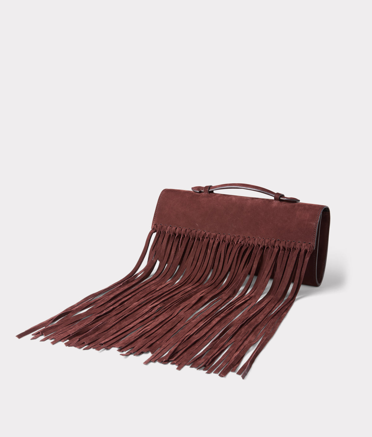 Bowie Suede Fringe Clutch :: Chocolate 5
