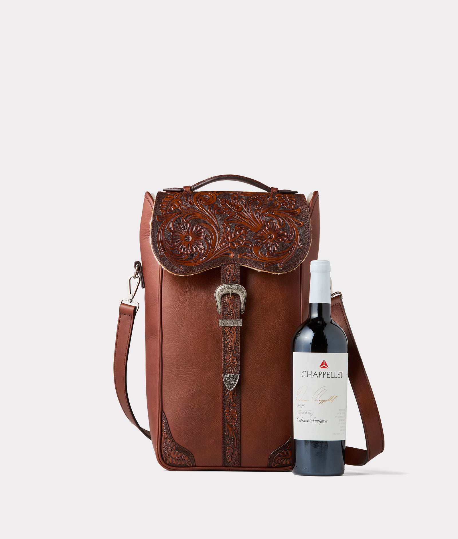 Lucchese x Chappellet Wine Bag :: Tobacco