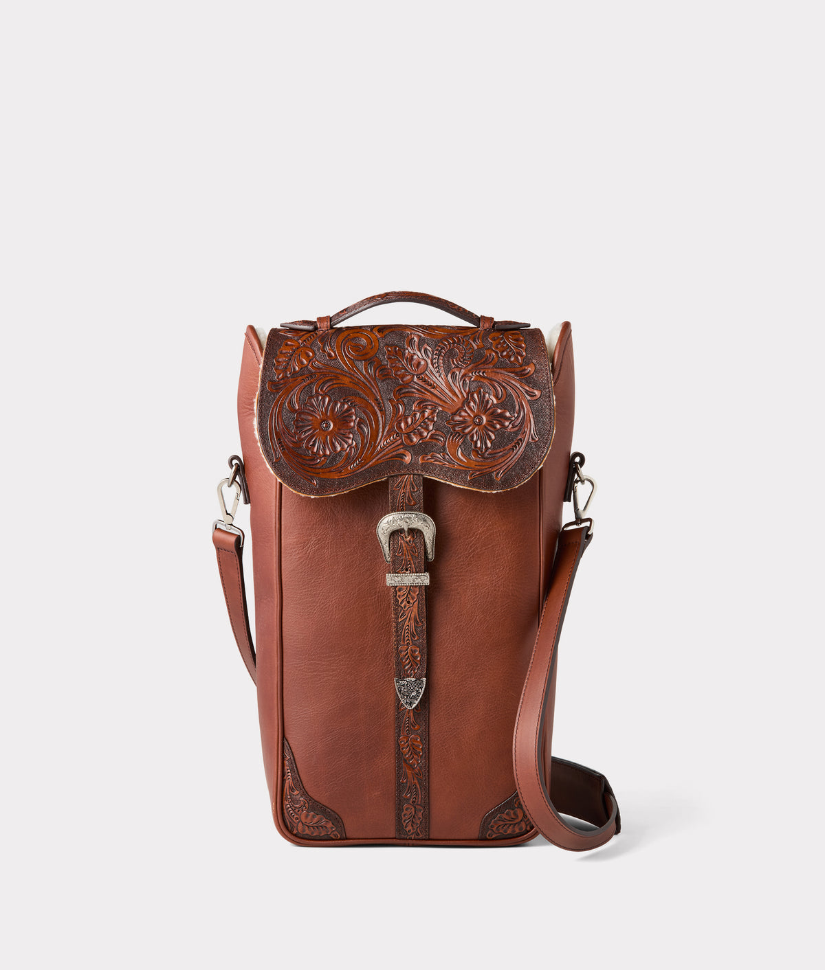 Lucchese x Chappellet Wine Bag :: Tobacco 3