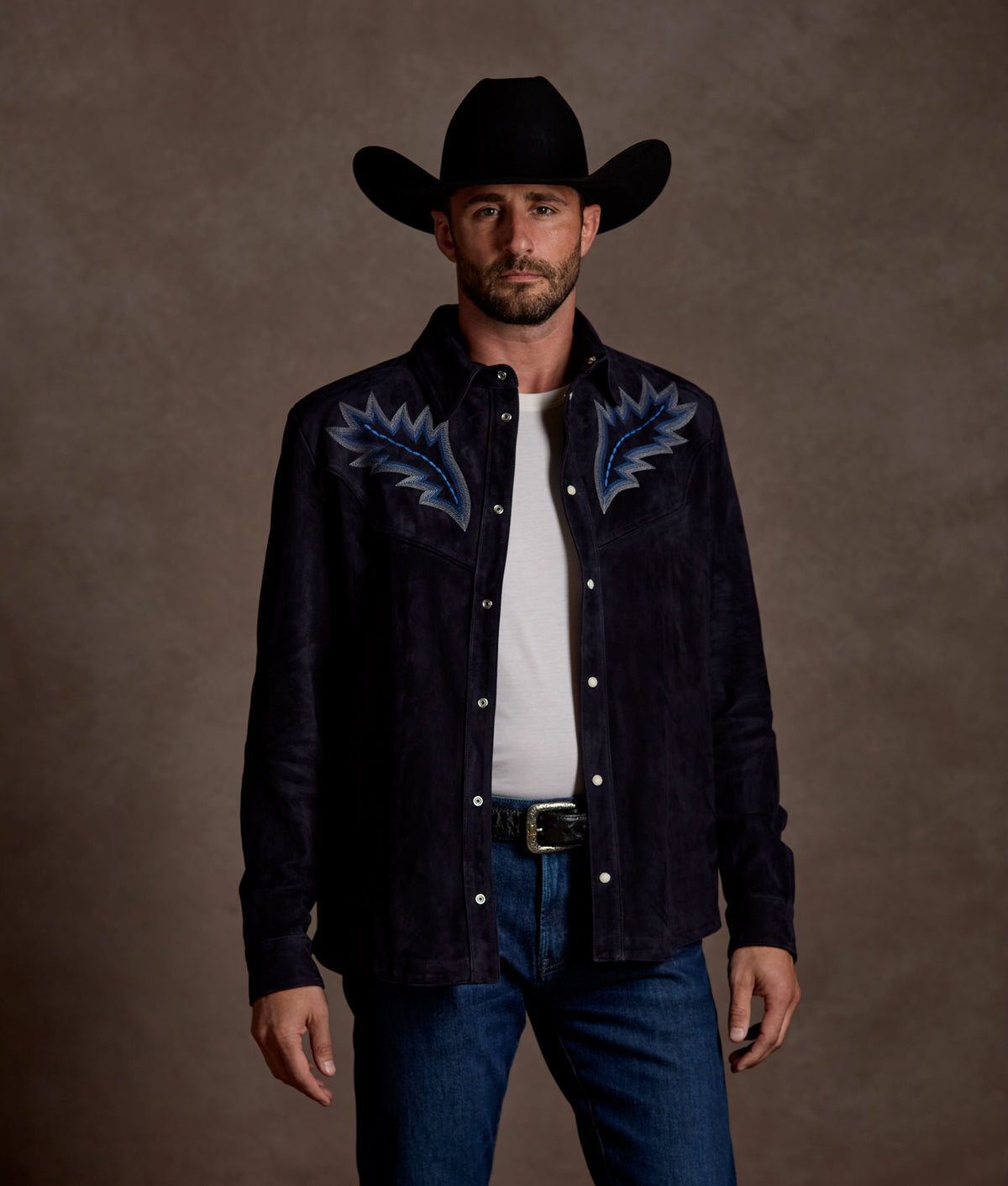Ace Suede Shacket :: Dusty Blue 5