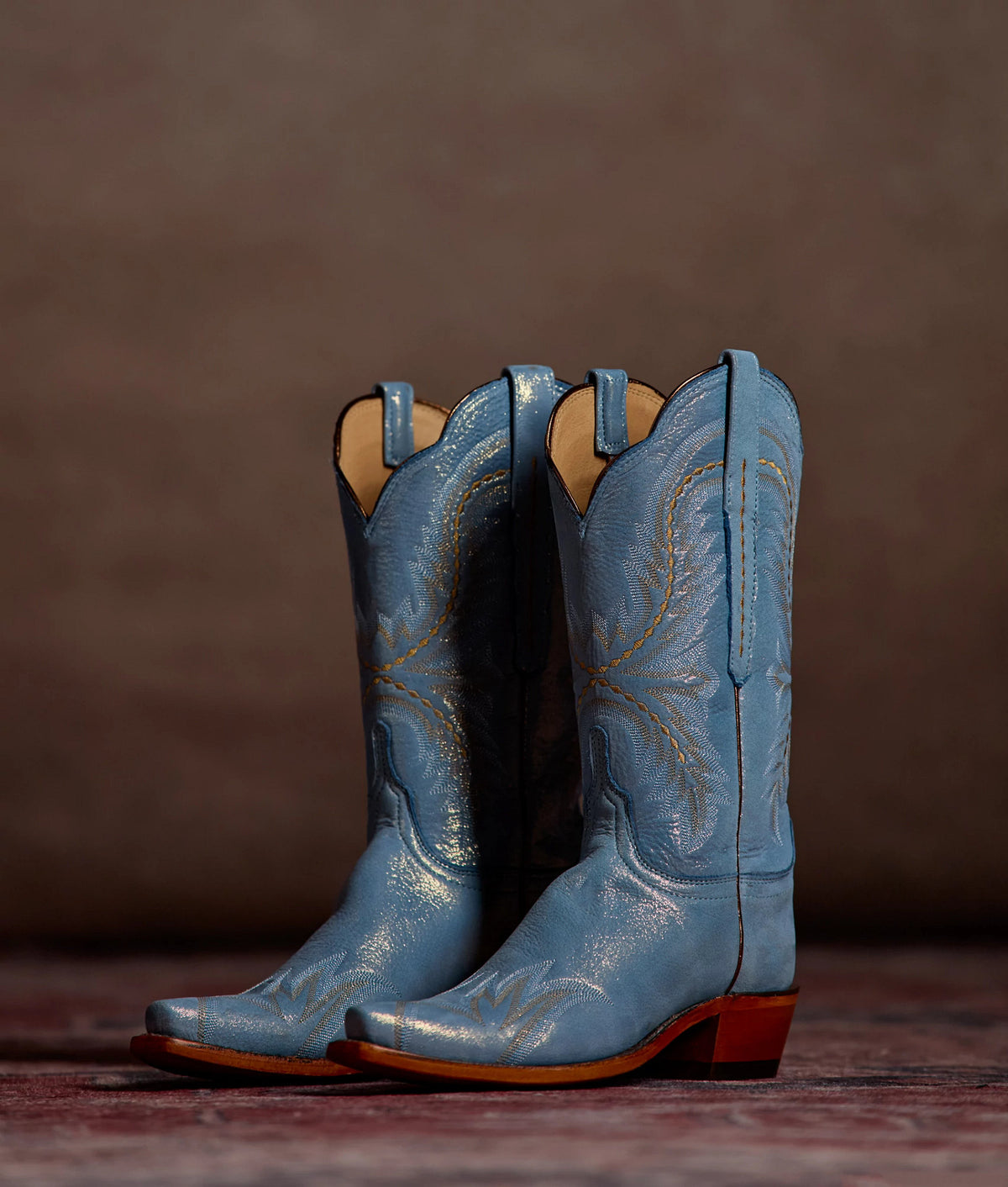 Tilly Indigo Blue Shimmer — pair, studio backdrop 13