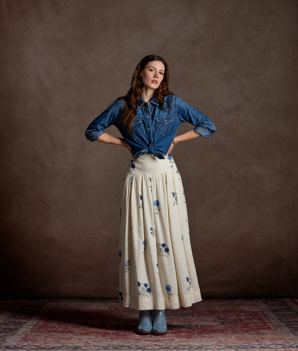 Lela Rose x Lucchese Blue Jay :: Blue + Cream 8