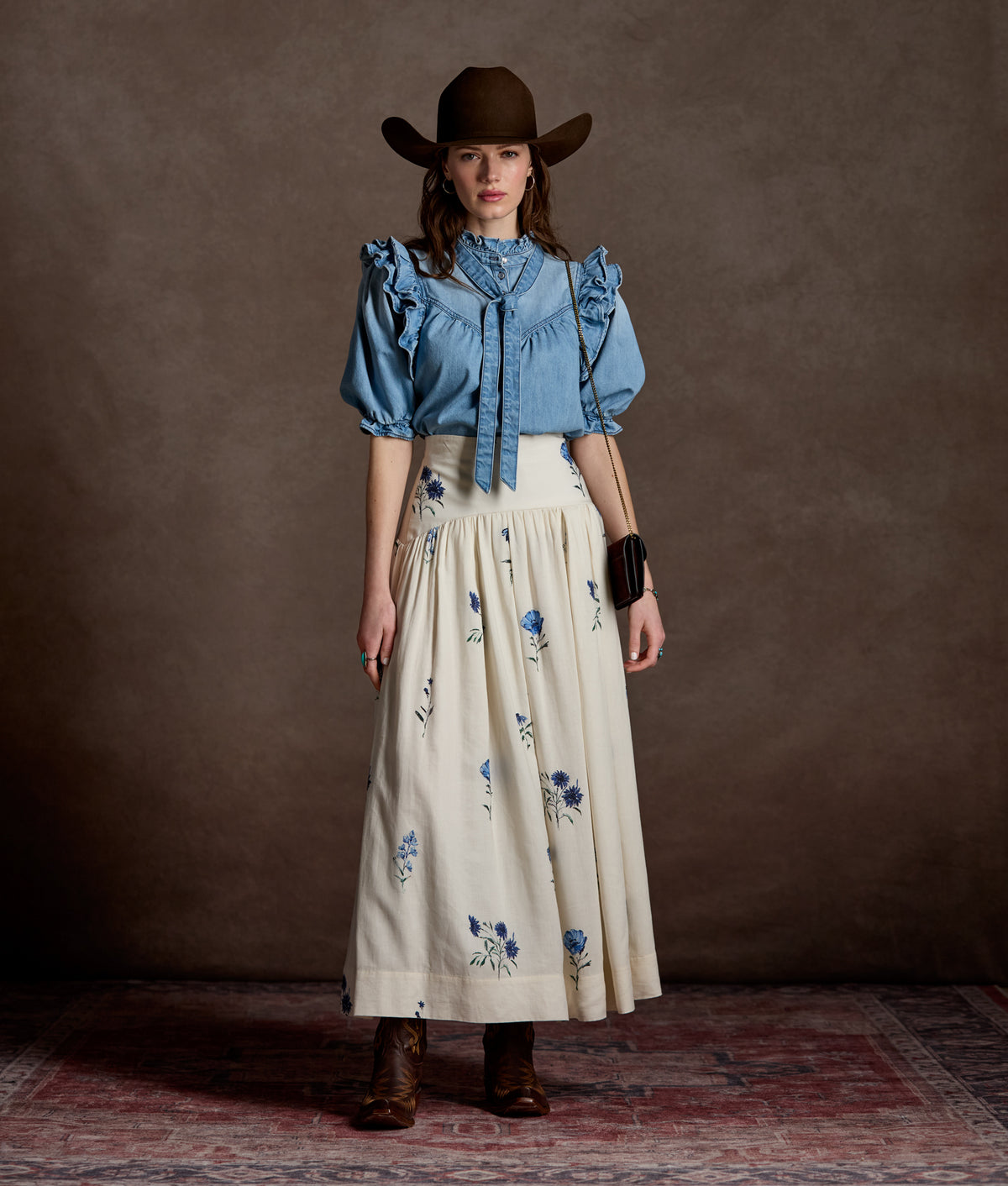 Lela Rose x Lucchese Blue Jay :: Blue + Cream 4