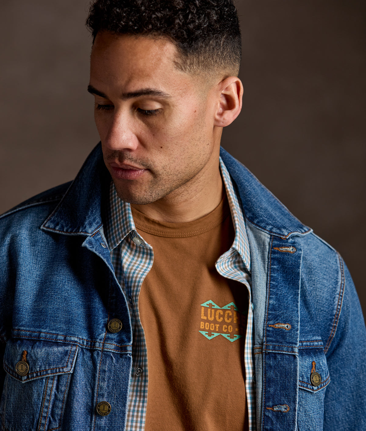 El Paso Tailored Fit :: Tan And Turquoise Check 10