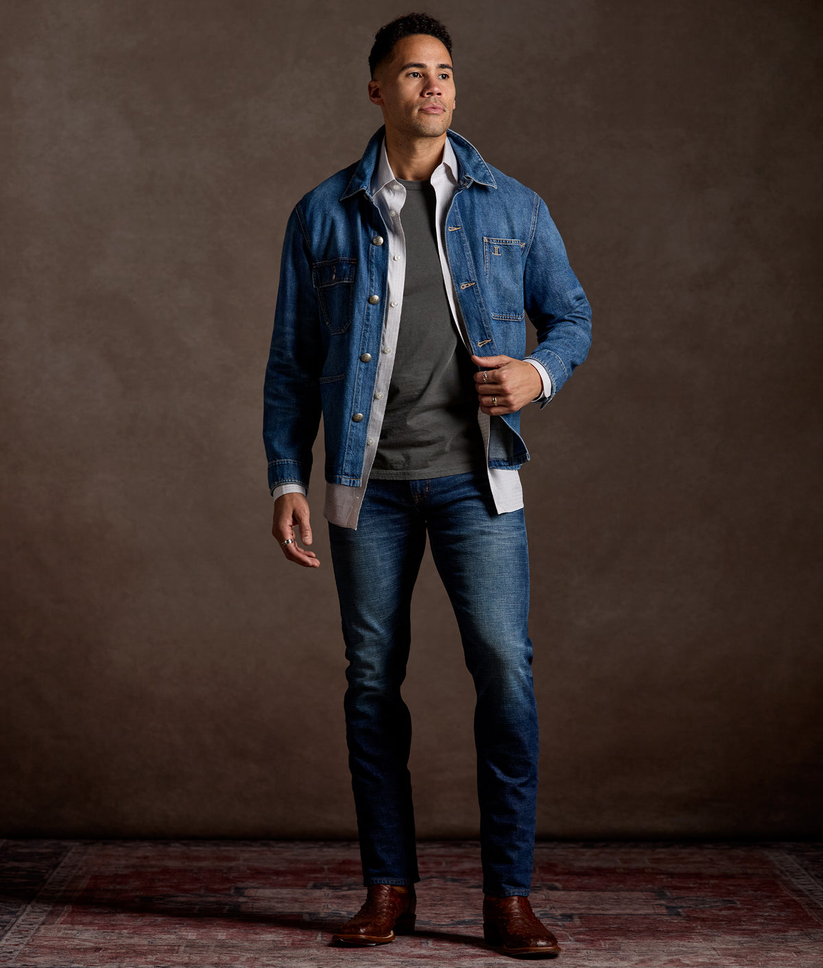 San Antonio Cowboy Fit :: Grey And White Check 10