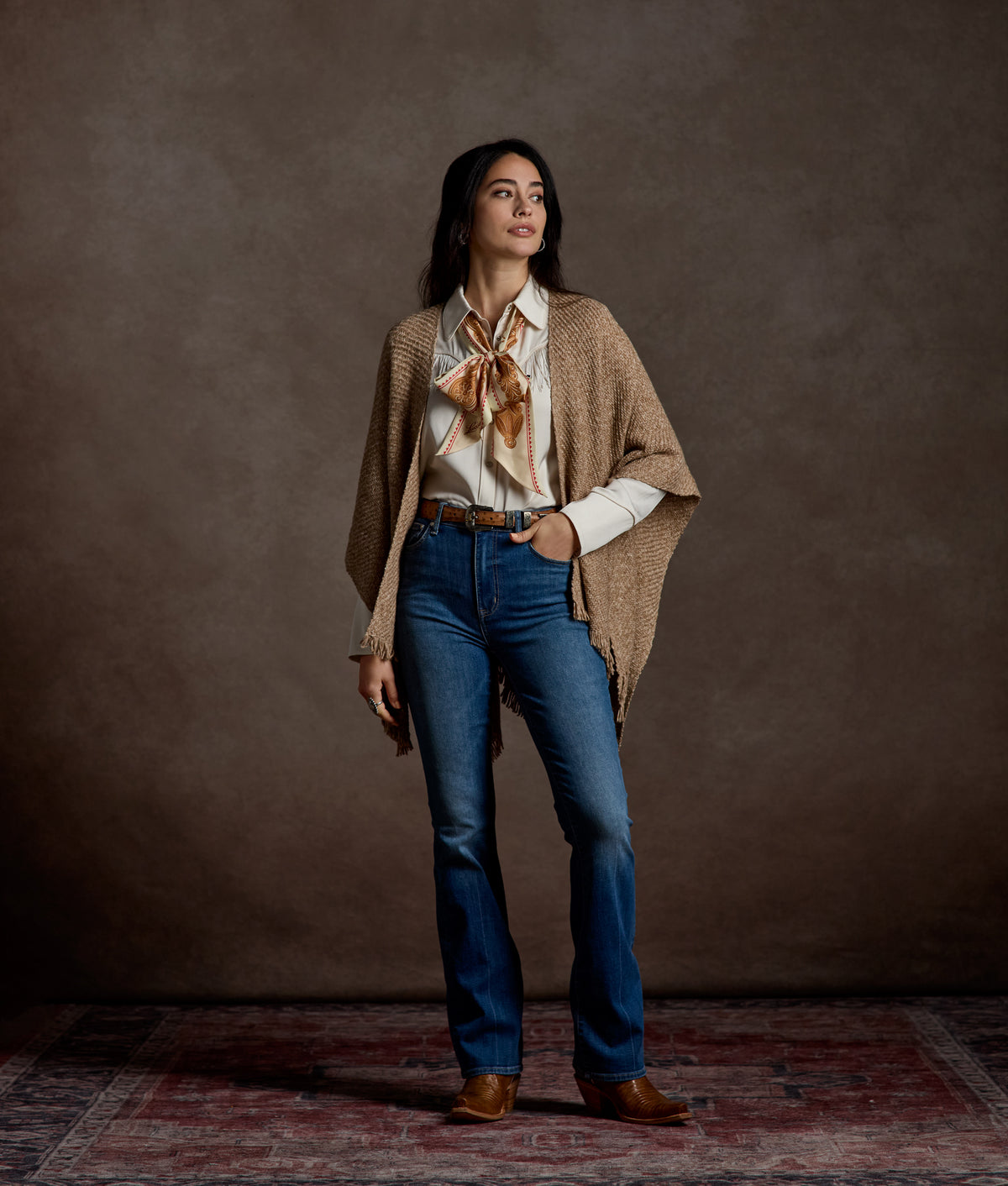 Ava Short Cape :: Light Brown 2