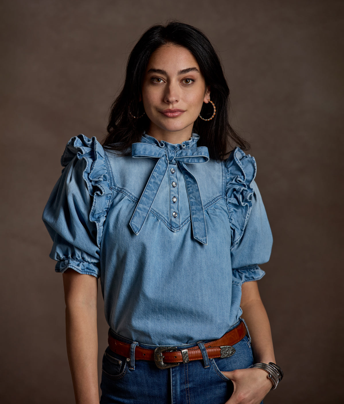 Corlee Denim Blouse :: Blue Bird 8