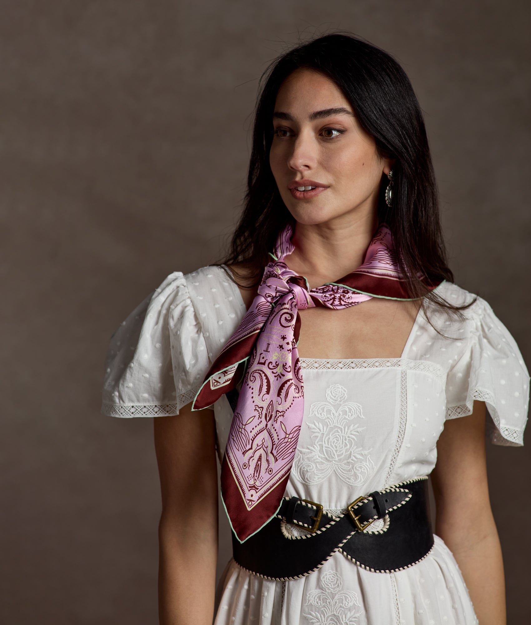 Mirrored L Silk Scarf - Lucchese