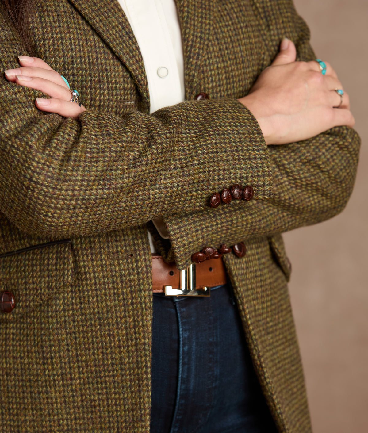 Kate Irish Tweed Blazer :: Olive 4