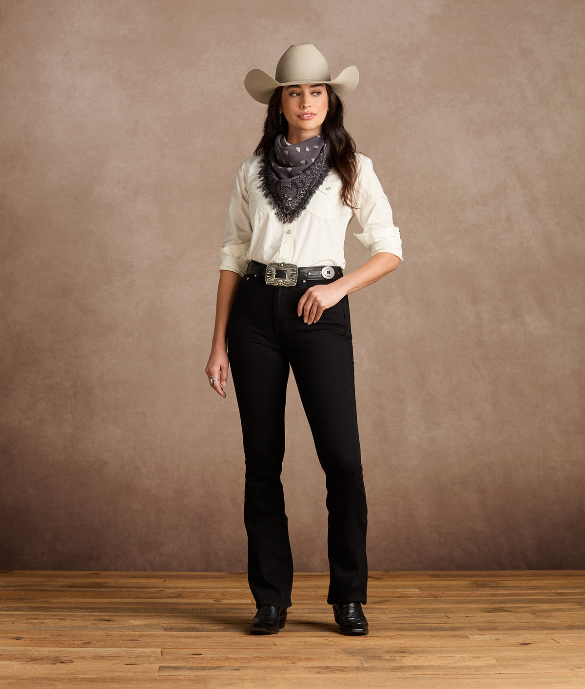 Cashmere Paisley Bandana :: Grey 2
