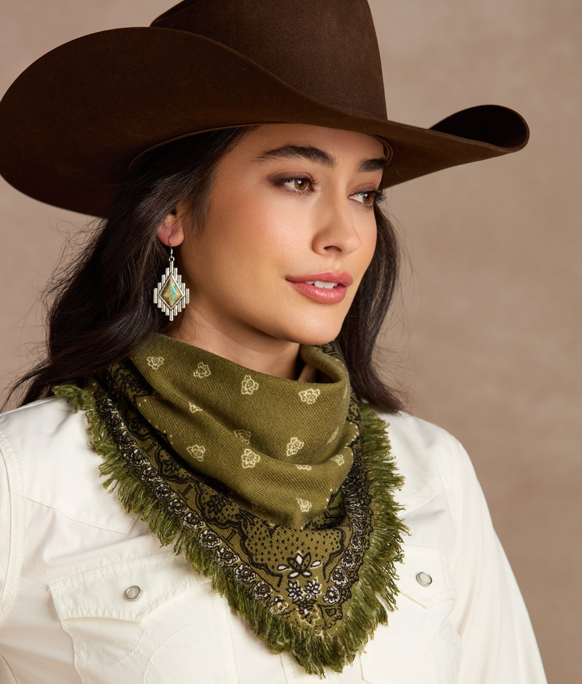 Cashmere Paisley Bandana :: Green 2