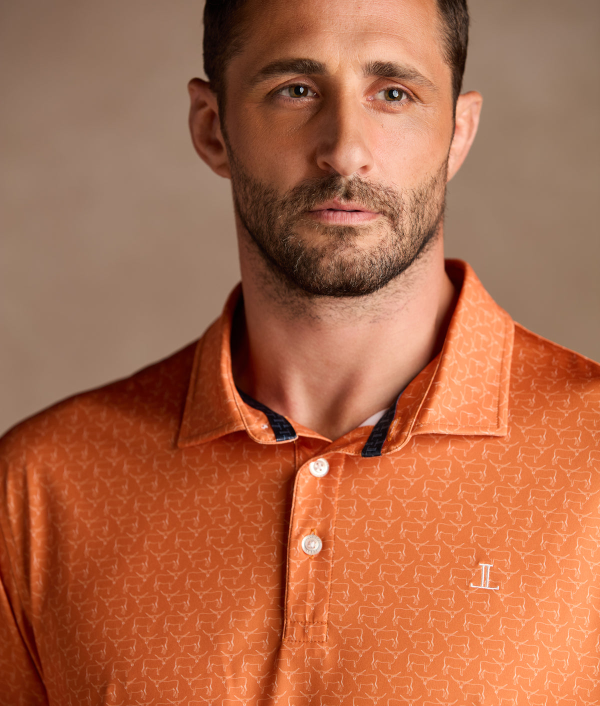 Lucchese Golf Polo :: Burnt Orange 11