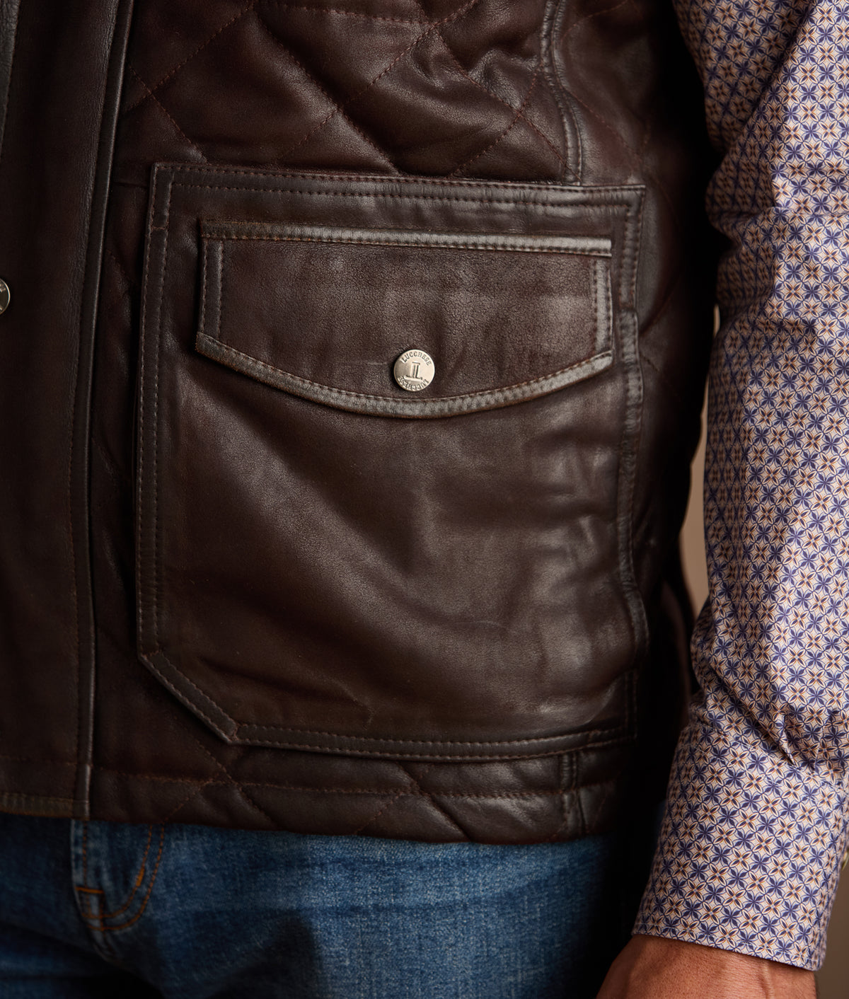 Vail Quilted Leather Vest :: Espresso 8