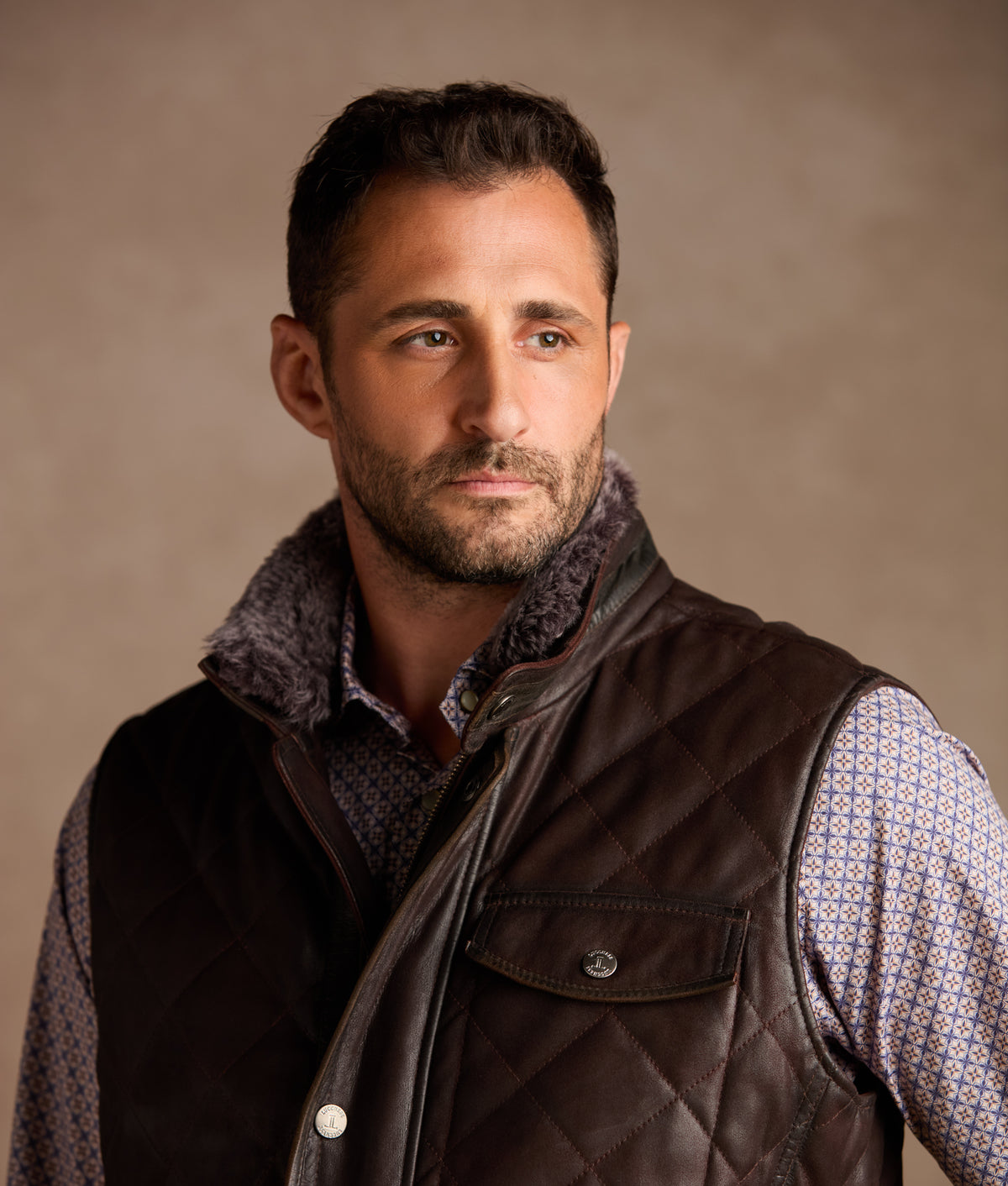 Vail Quilted Leather Vest :: Espresso 12