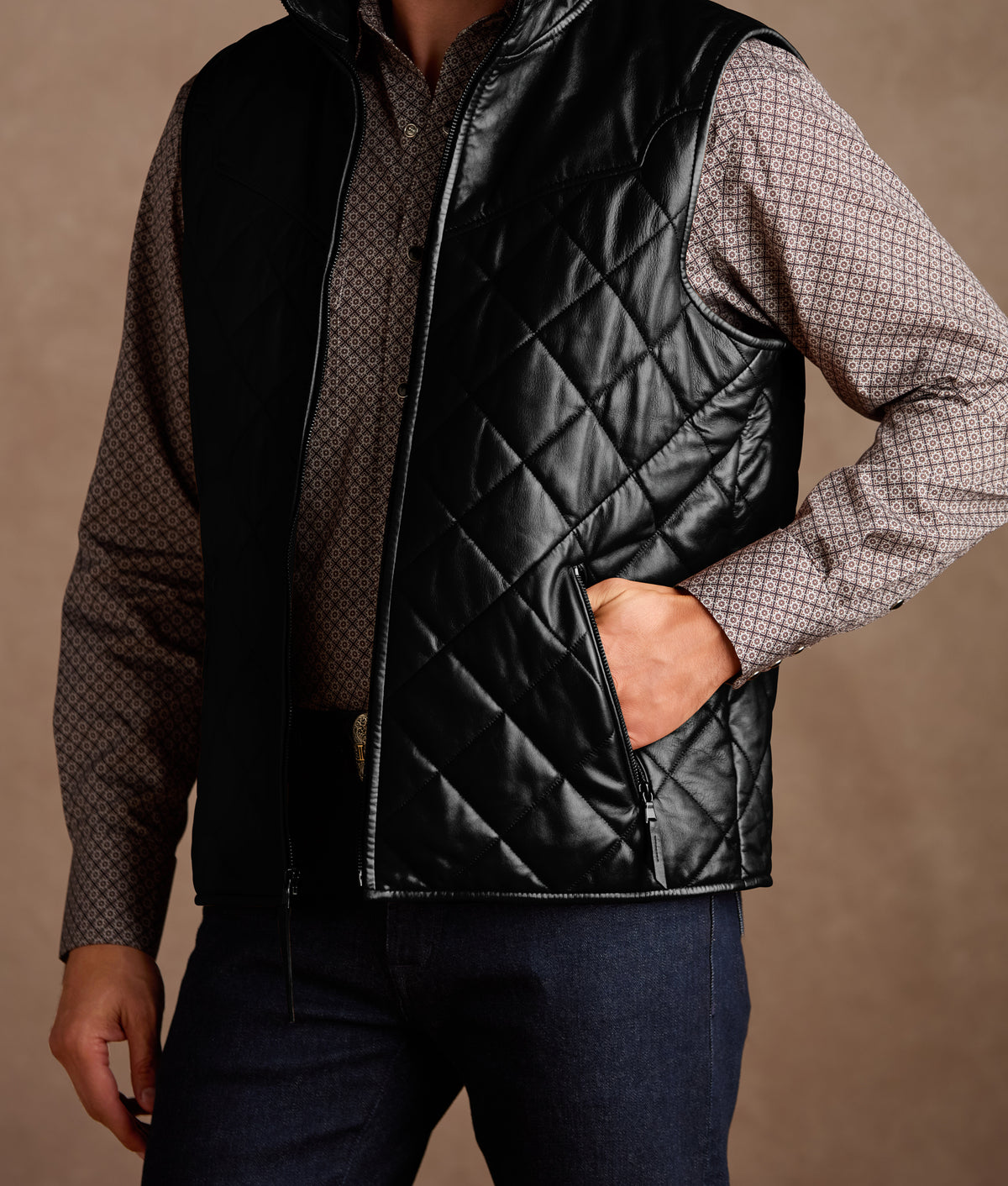 Mccoy Lamb Leather Puff Vest :: Black 12