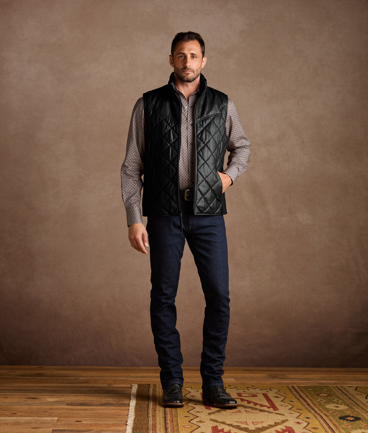 Mccoy Lamb Leather Puff Vest :: Black 2