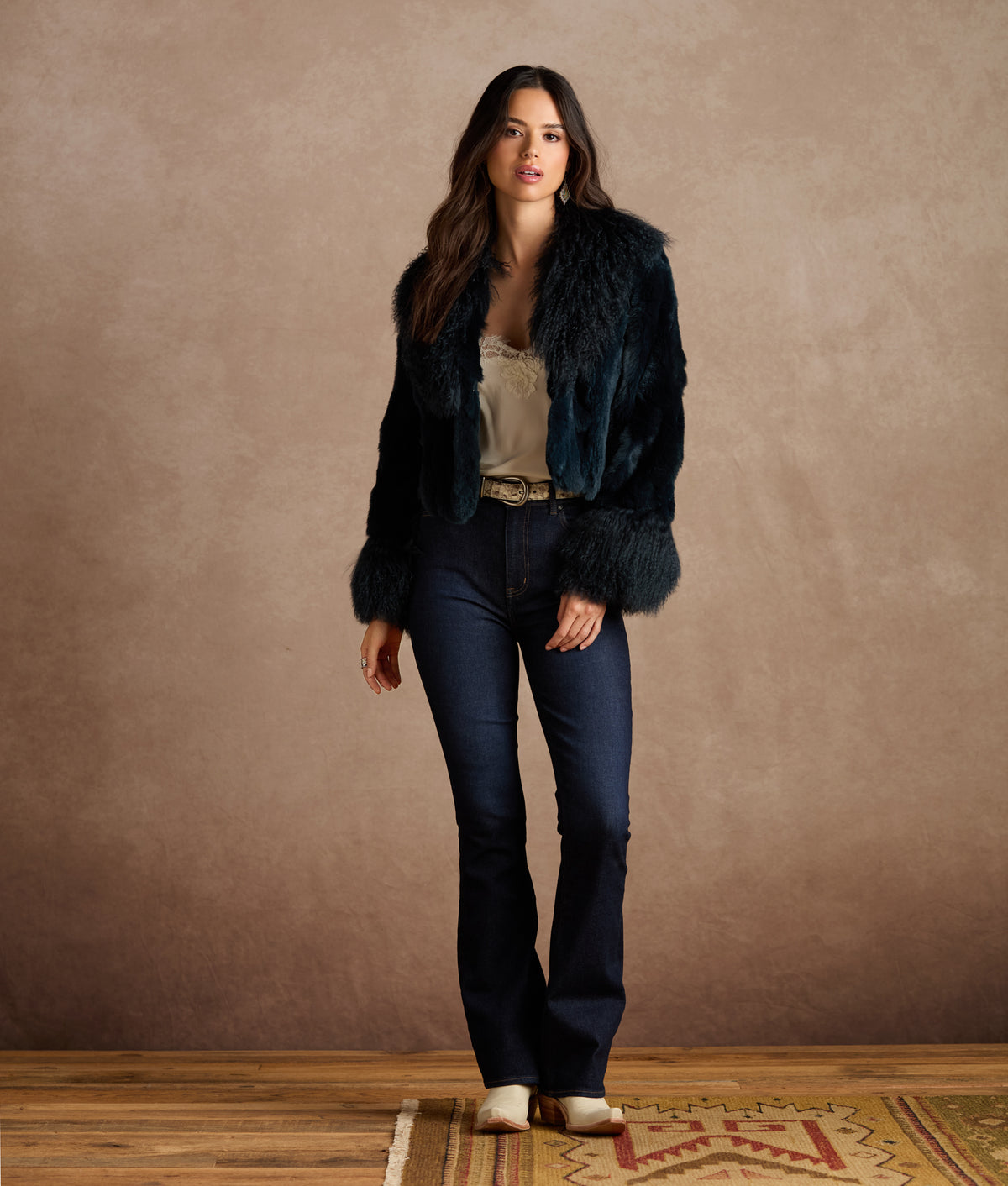 Melbourn Rabbit & Tibetan Lamb Jacket :: Turquoise 9