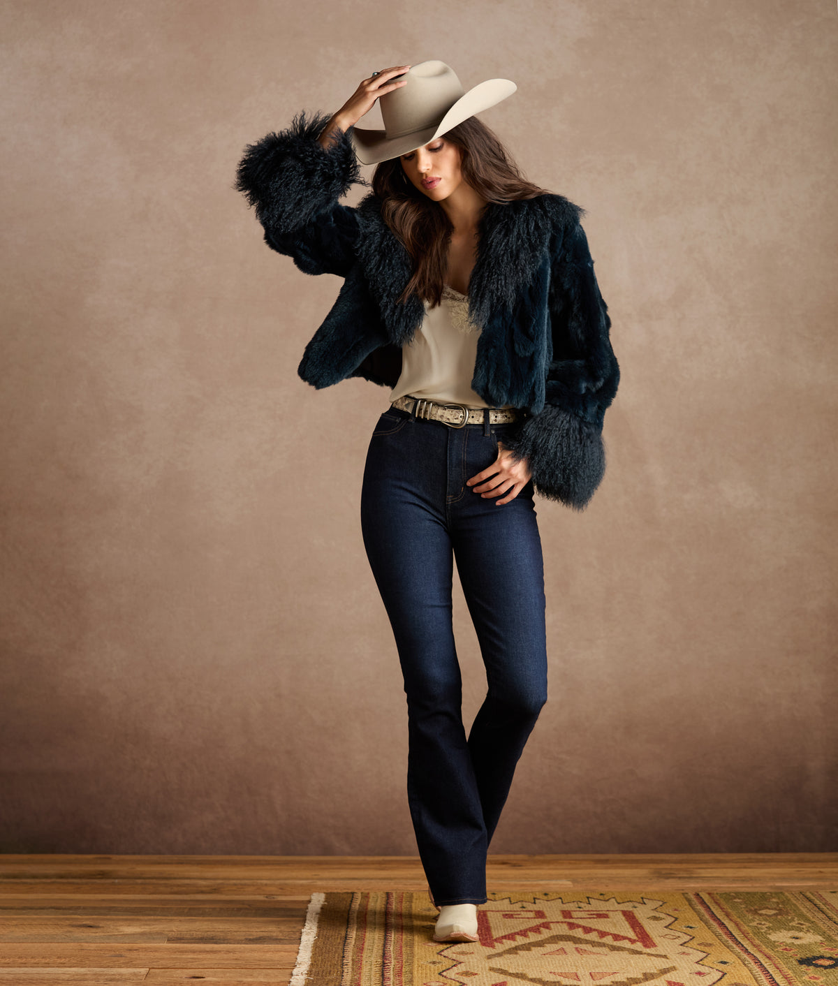Melbourn Rabbit & Tibetan Lamb Jacket :: Turquoise 5