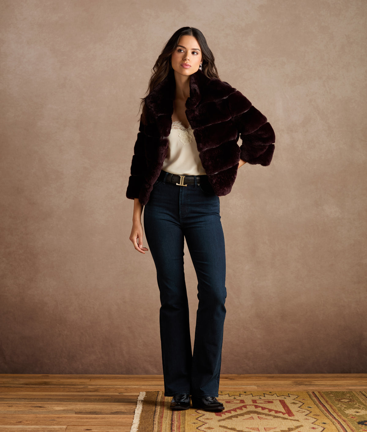 Leona Shared Rex Coat :: Black Cherry 2
