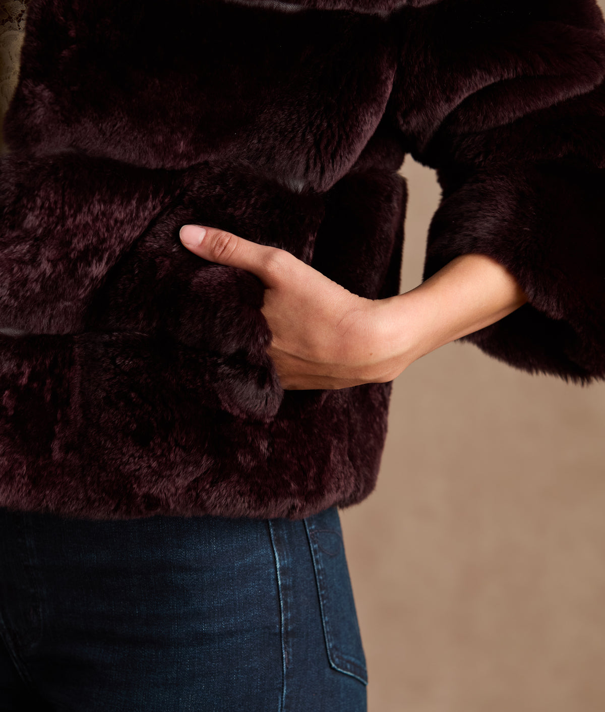 Leona Shared Rex Coat :: Black Cherry 6