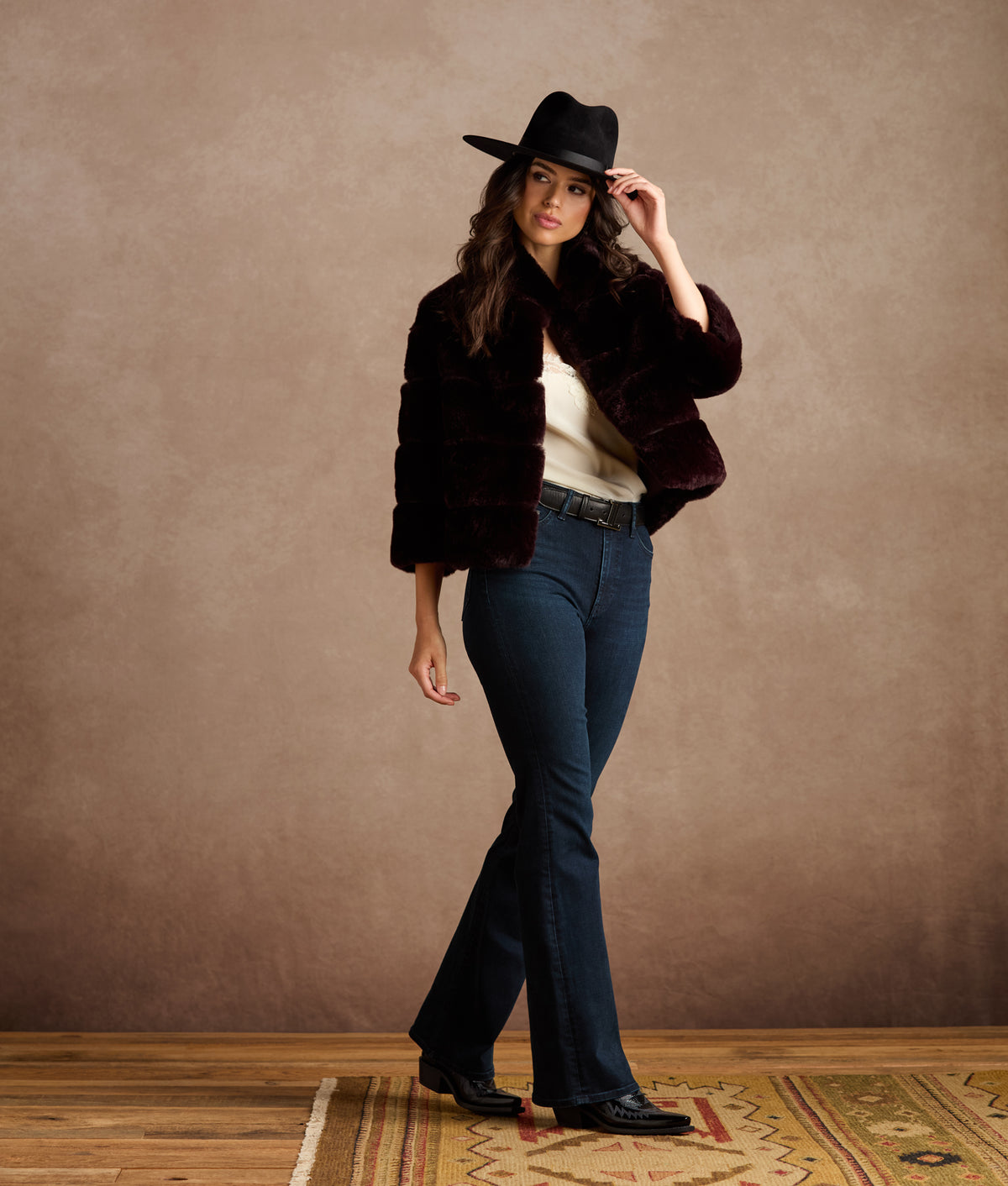 Leona Shared Rex Coat :: Black Cherry 8