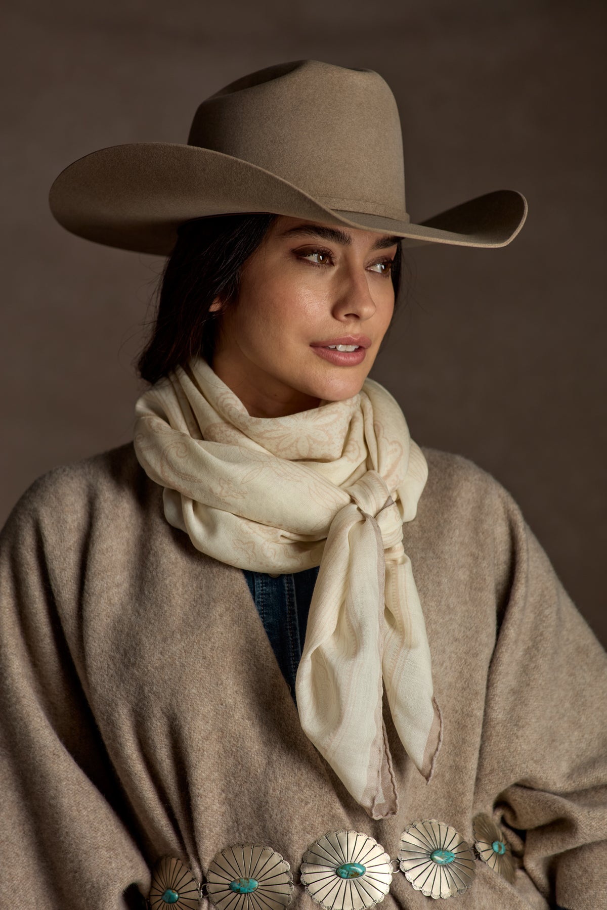 Mirrored L Silk Wool Scarf :: Cream 2