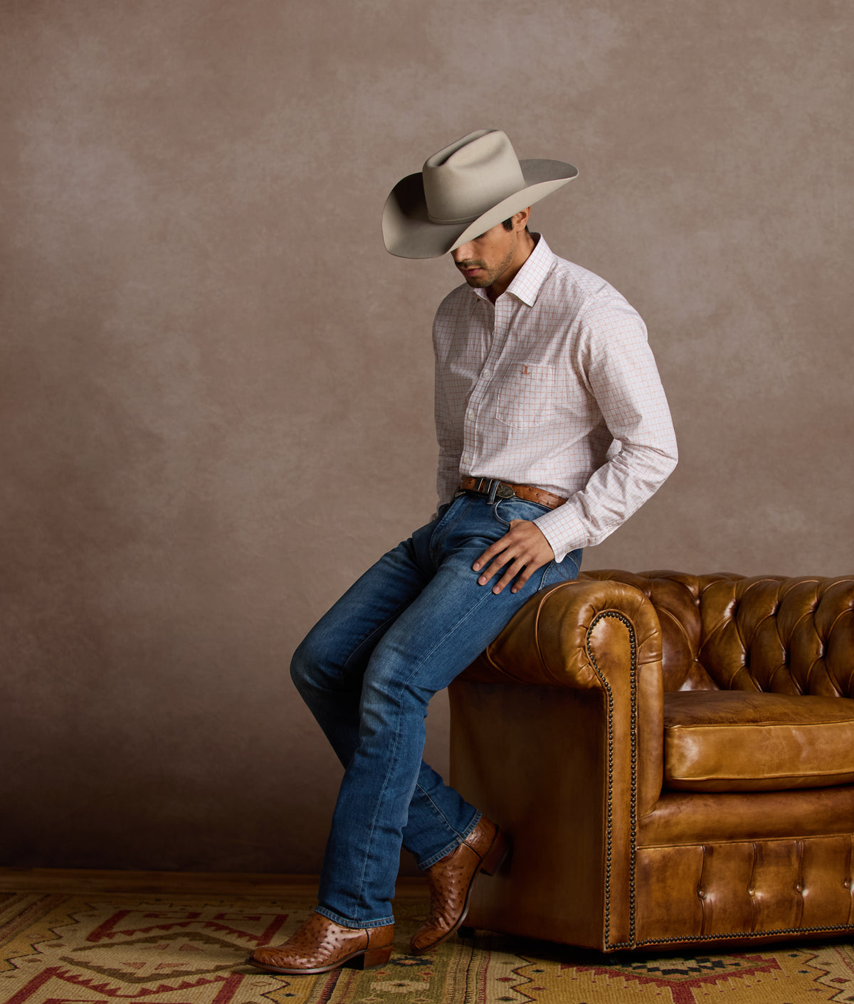 San Antonio Tailored Fit :: Burnt Orange/White 13
