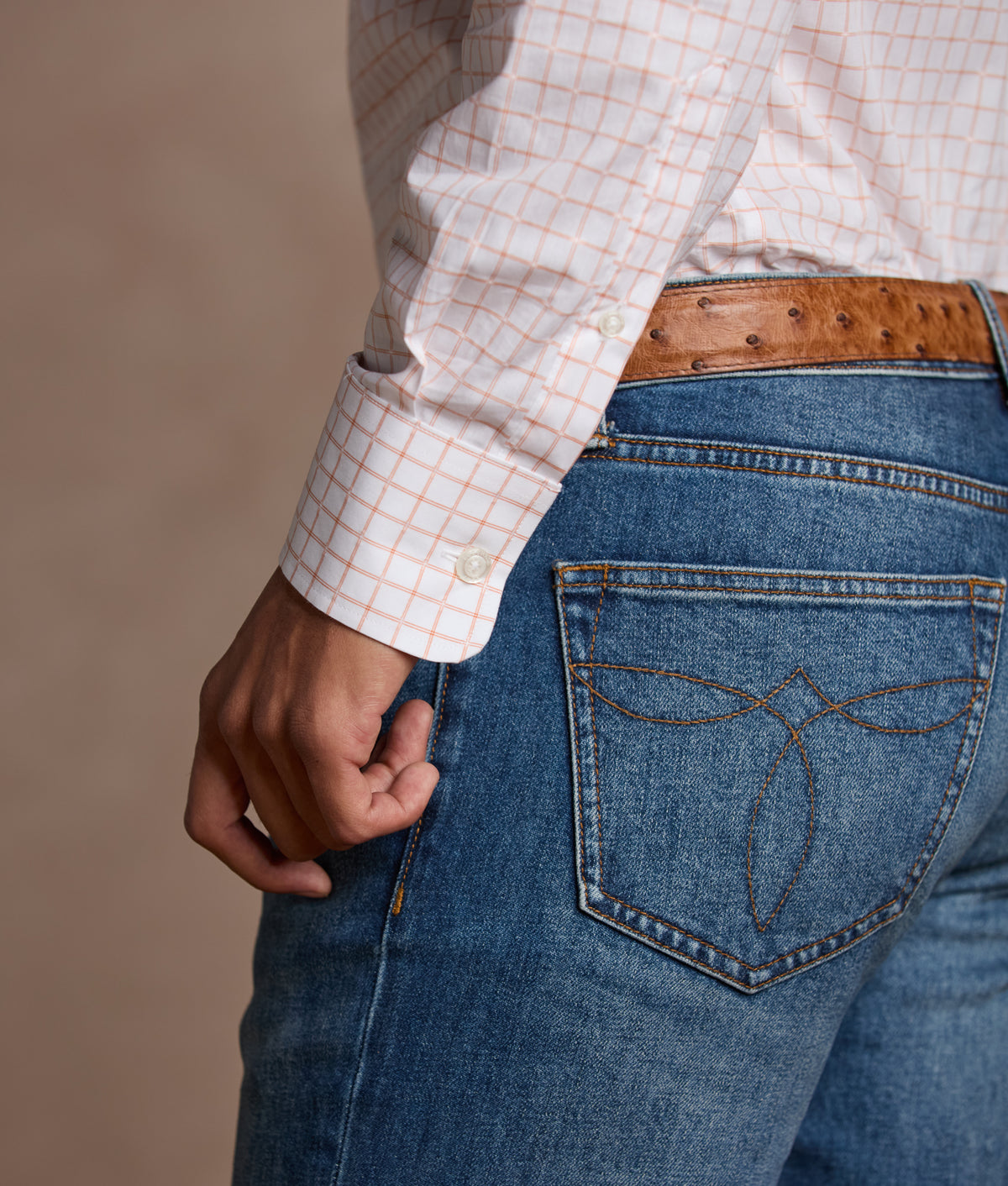 San Antonio Tailored Fit :: Burnt Orange/White 9