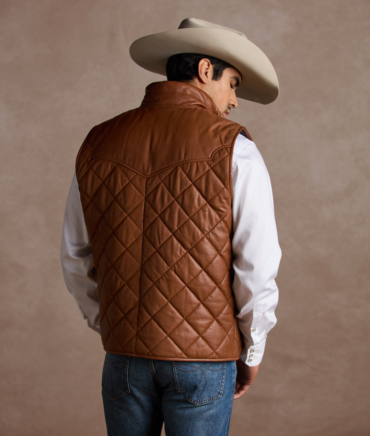 McCoy Lamb Leather Puff Vest :: Cognac 16