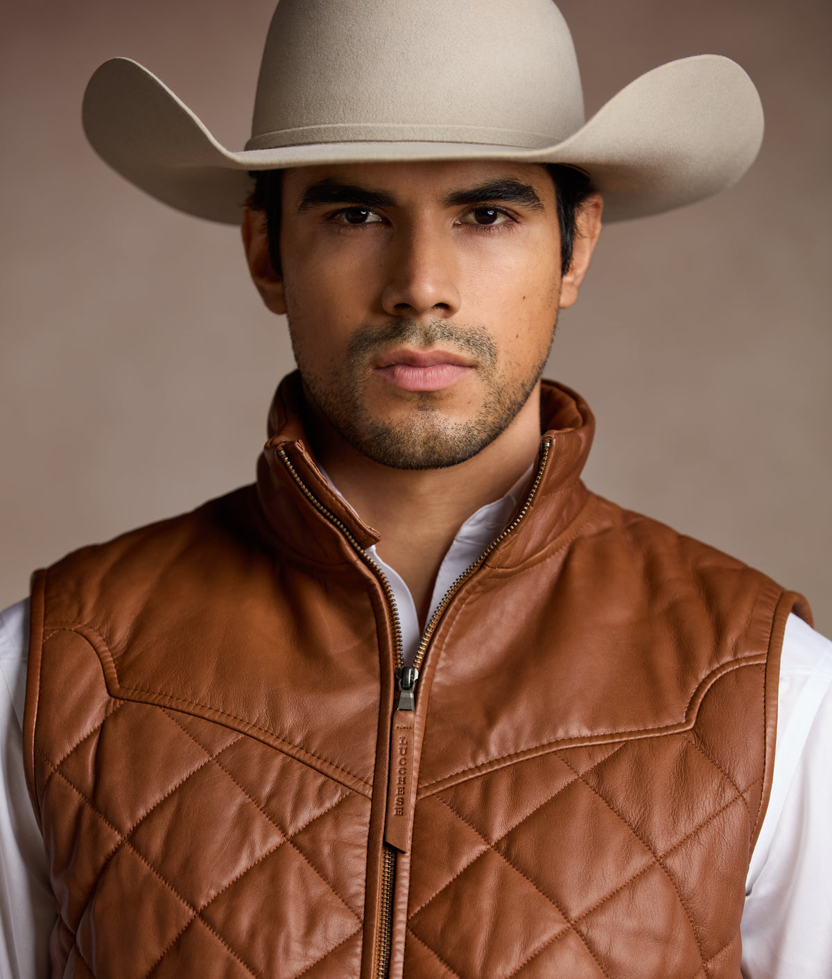 McCoy Lamb Leather Puff Vest :: Cognac 13