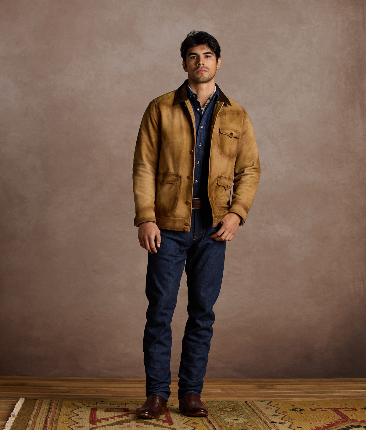 Duvall Vintage Leather Shacket :: Brown 12