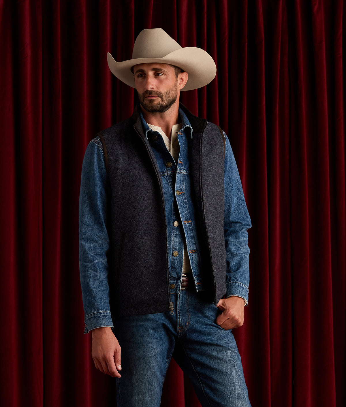 Ashville Wool Vest :: Blue 2