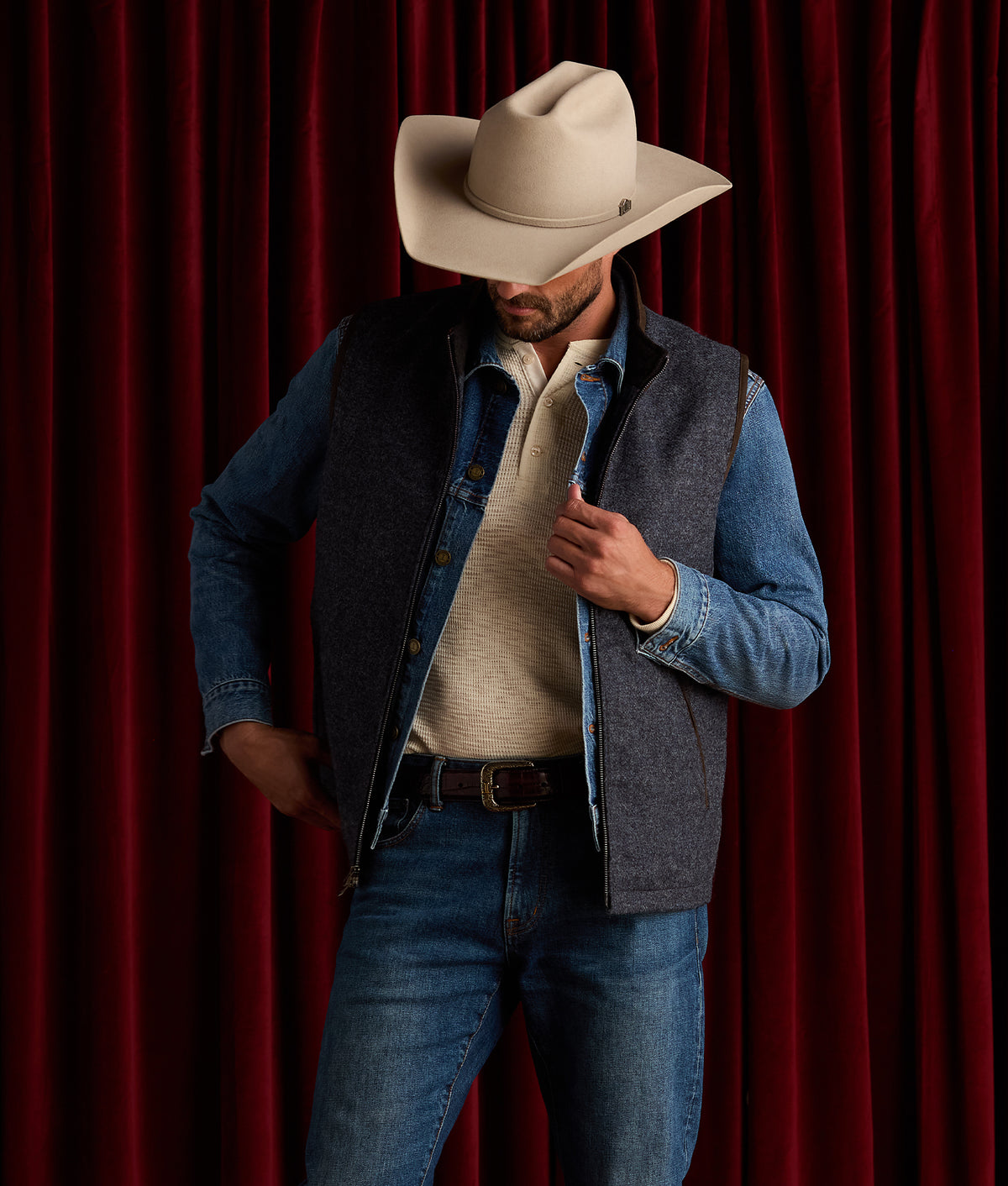 Dylan Waffle Henley :: Ecru 2