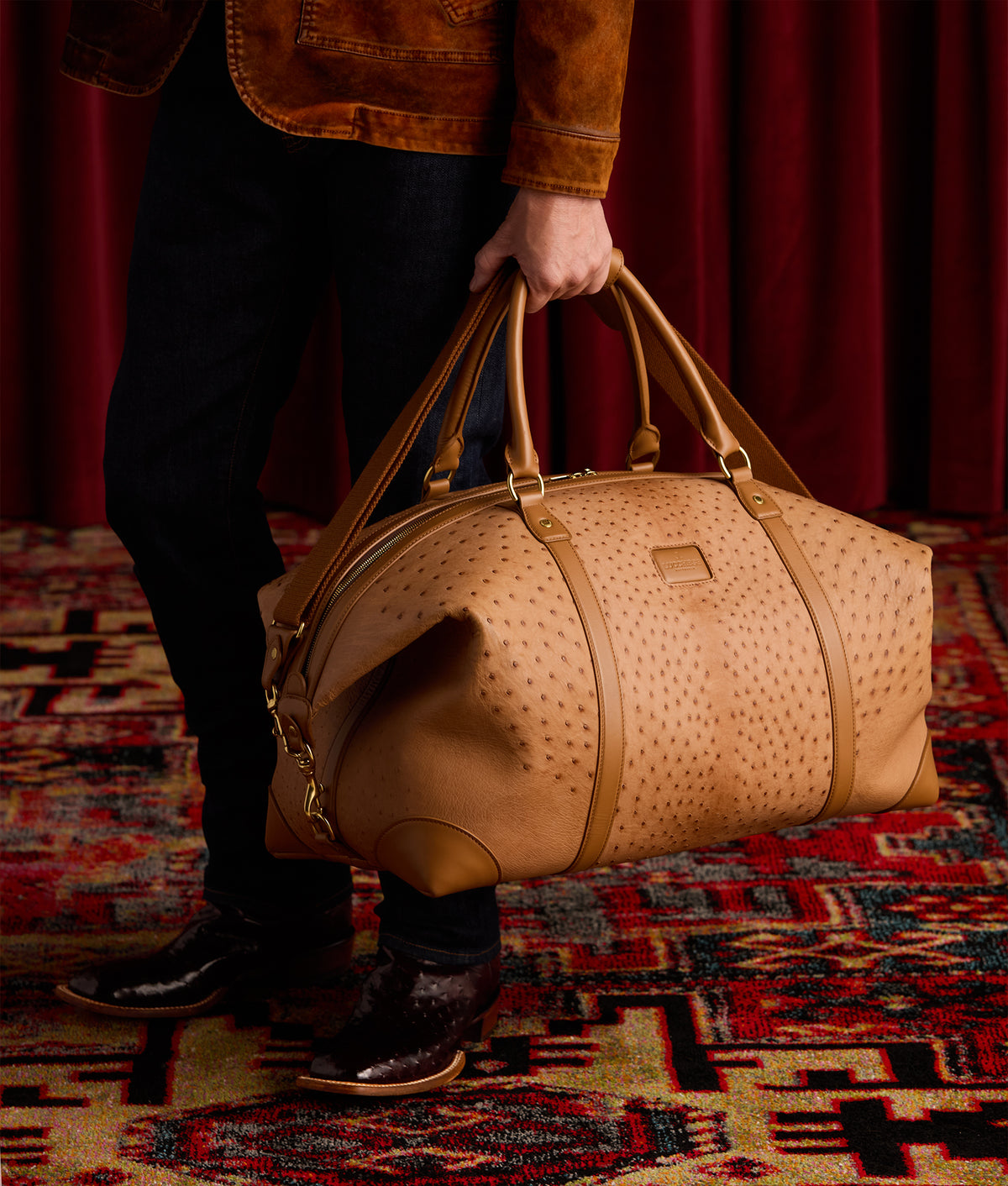 Ostrich Duffle - Large :: Cognac 2