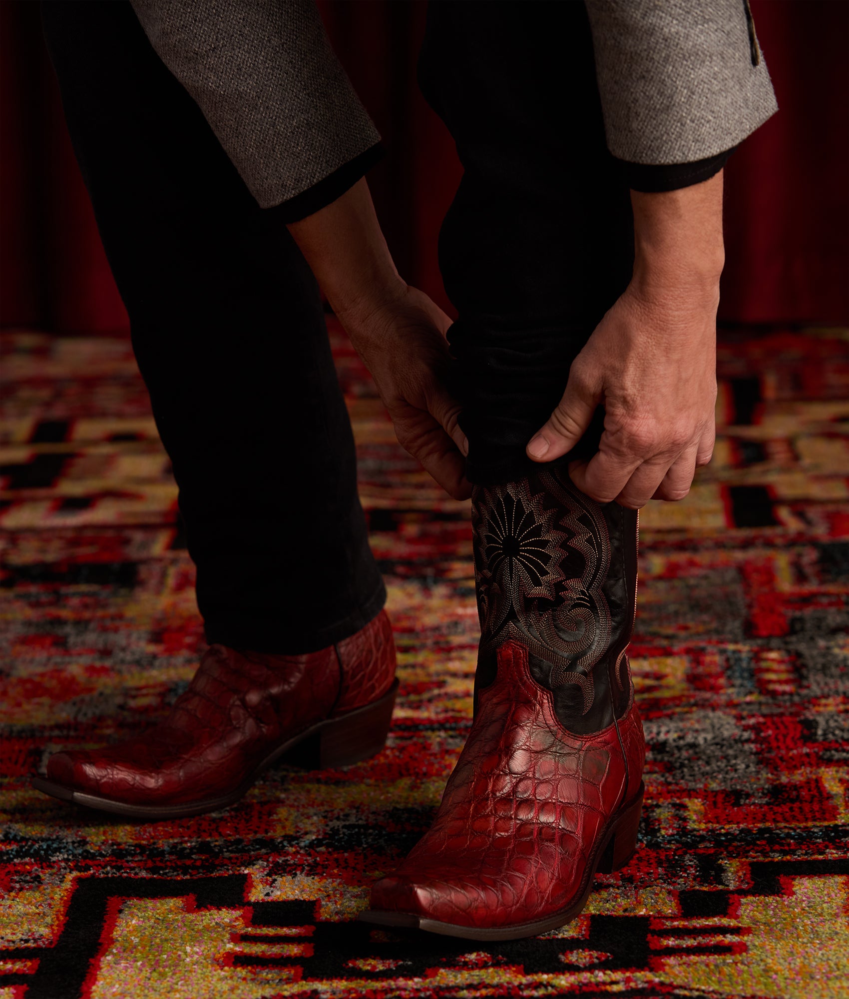 Rio Boot - Black Cherry + Black - Lucchese