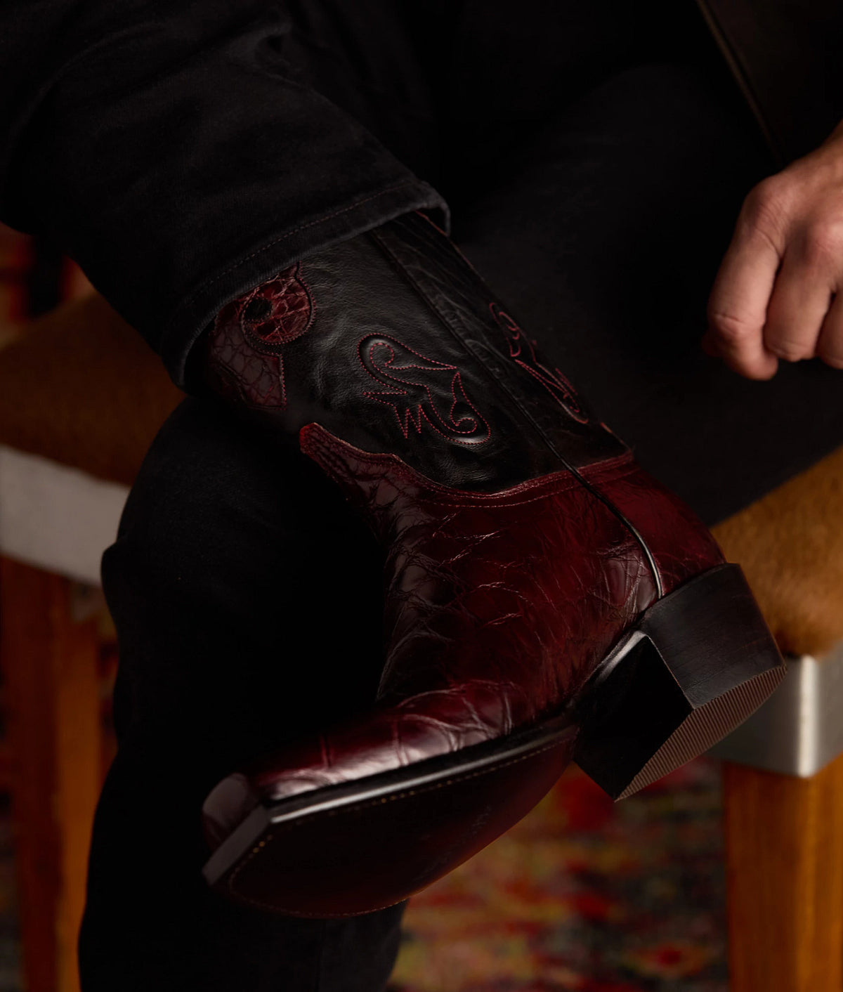 Mission Black Cherry — alligator boot detail 13