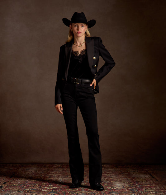 Jackie Western Yoke Blazer :: Black