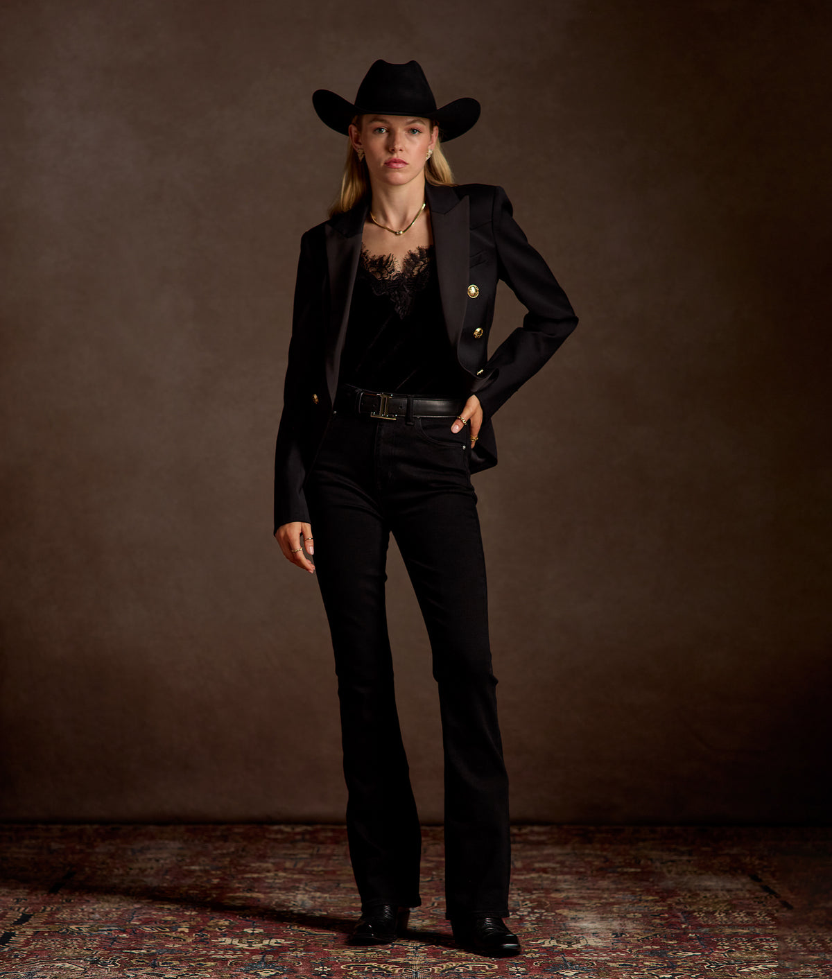 Jackie Western Yoke Blazer :: Black 3