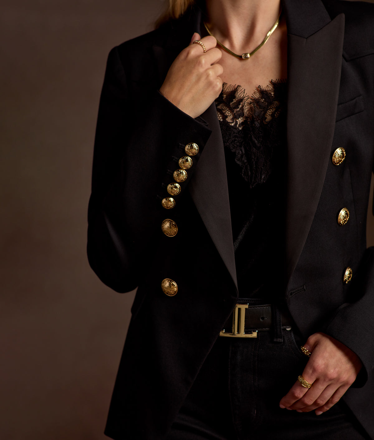 Jackie Western Yoke Blazer :: Black 3